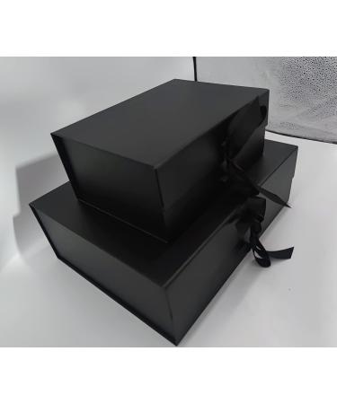 Black Gift Box 13X10X4.5 Inch with Magnetic Lid and Silk Ribbon for Chocolate Christmas Gift Boxes Bridesmaid Proposal Presents Birthdays Wedding Holidays Anniversaries Gift Packaging Black-l - Buy Online on GoSupps.com