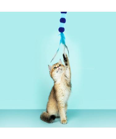Cobee Interactive Cat Spring Toys with Bobble Ball & Bell - Soft Training Toys for Kittens - Blue - Buy Online on GoSupps.com