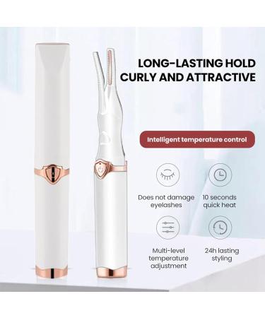 MonyPlay ABS Heated Eyelash Curlers USB Rechargeable Long Lasting for Women Girls White White 1.8x2.2x14cm - Buy Online on GoSupps.com
