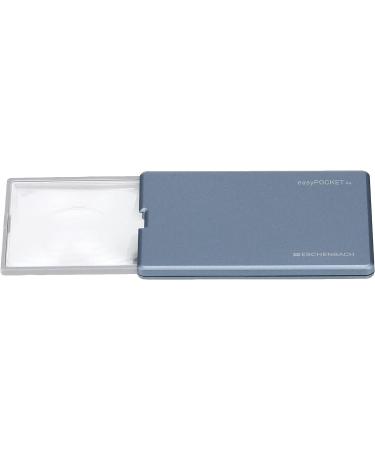 Eschenbach Optik 1521-22 Hand Magnifier with LED Lighting - 4x Magnification - 86mm x 5.5cm Lens - Silver Blue Color - Buy Online on GoSupps.com
