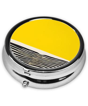Mustard Yellow & Black Mini Round Pill Box | 3 Compartment Travel Organizer | Portable Medicine Case for Home & Office - Buy Online on GoSupps.com