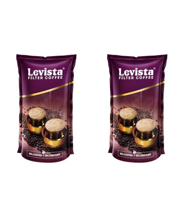 Levi'sta Filter Coffee (500 GMS) (80% Coffee 20% Chicory) (PACK OF 2 Traditional) Traditional 500 g (Pack of 1)