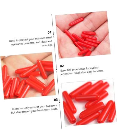 Minkissy 400 STK Silicone Eyelash Tweezers Caps - Red Slide Sleeves for Eyelash Tweezers | Durable & Protective | International Shipping Available - Buy Online on GoSupps.com