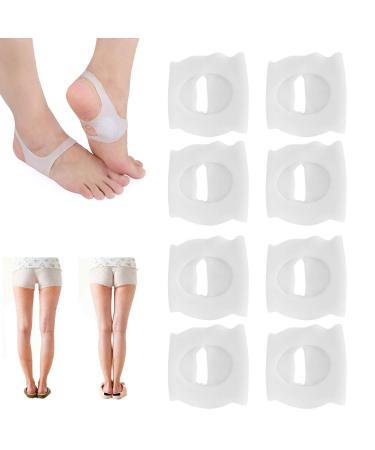4 Pairs SEBS Arch Support Orthopedic Pads O-type Leg Correction For Women Men Foot Varus Valgus Physical Correction Foot Care Tool Nonslip Heat Resistant(white)