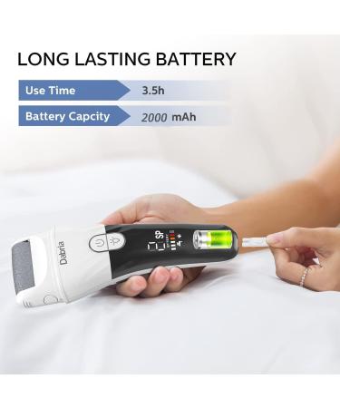 Electric Rechargeable Callus Remover with Led Screen - 2 Speeds & 4 Roller Heads for Cracked Heels - Large Capacity Foot File for Calluses and Hard Skin - Buy Online on GoSupps.com