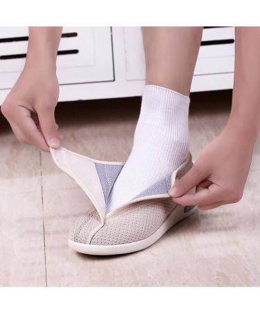 Adjustable Closure Diabetic Slippers | Anti-Slip Elderly Shoes for Swollen Feet | Extra Wide Width Size 9.5 Black - Buy Online on GoSupps.com
