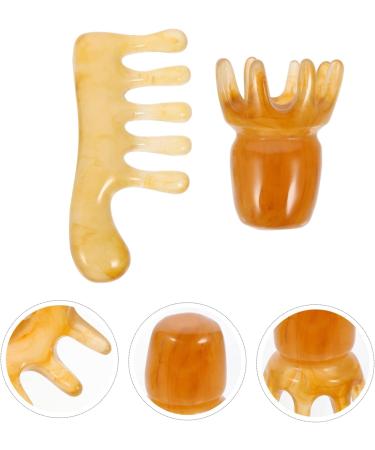 Buy Sewoart 2-Piece Jade Scalp Massager & Gua Sha Tools - Premium Massage Comb for Ultimate Relaxation - Buy Online on GoSupps.com