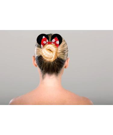 Styla Hair 2 Pack Mouse Ear Scrunchies for Kids & Women - Red & Black Velvet Bow Scrunchies - Sparkle Sequins Hair Bands - Buy Online on GoSupps.com