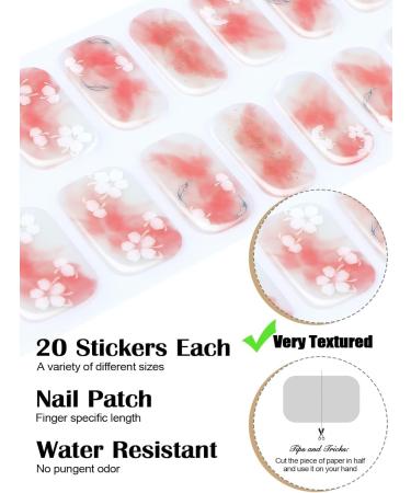 EBANKU Cured Gel Nail Strips Gel Nail Strips Long Lasting Waterproof Real Nail Polish Strips Wraps Stickers with Cuticle Stick Nail File Nail Wipes & Sealing(UV/LED Lamp Required) Sakura Pink - Buy Online on GoSupps.com