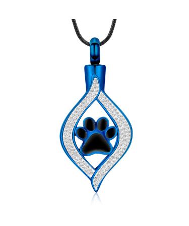 Vccwyqk urn necklace for ashes the eye of my heart urn keepershap with dog/cat paw memorial urn jewelry stainless steel memorial gift for human pet