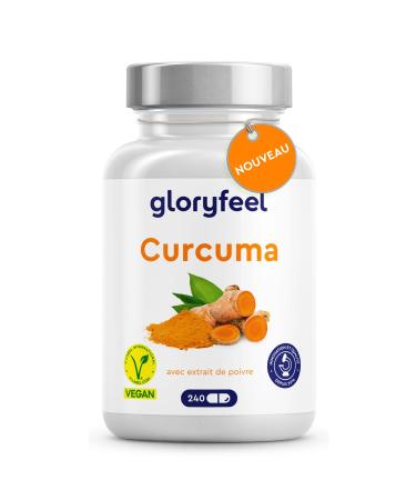 Turmeric with Pepper Extract, 240 Capsules, Pure Curcumin with Indian Piperine, 7 Months Cure, 700 mg per Daily Dose, Highly Dosed, 100% Vegan, No Additives, 100% Vegan