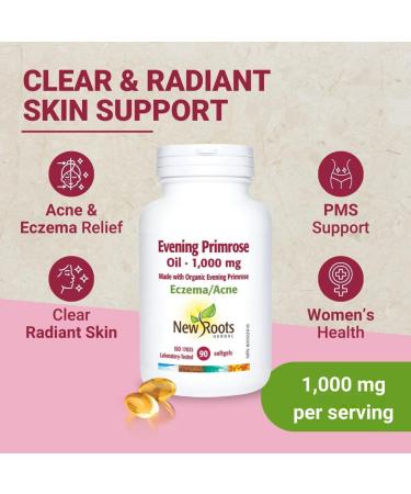 New Roots Herbal - Evening Primrose Oil 1 000mg - 90 Softgels - Organic Evening Primrose Oil - Evening Primrose Oil for Skin - Evening Primrose Oil Organic - Evening Primrose Oil Supplement - Eczema/Acne 90 count (Pack of 1) - Buy Online on GoSupps.com