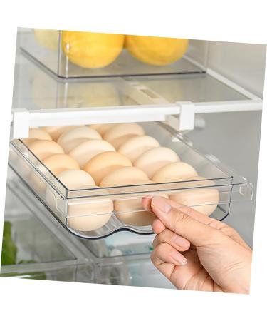 Uonlytech Egg Storage Box Bandejas Para Comida Fridge Crisper Refrigerator Hanging Egg Holder re-usable White 30.5X20X8.5cm - Buy Online on GoSupps.com