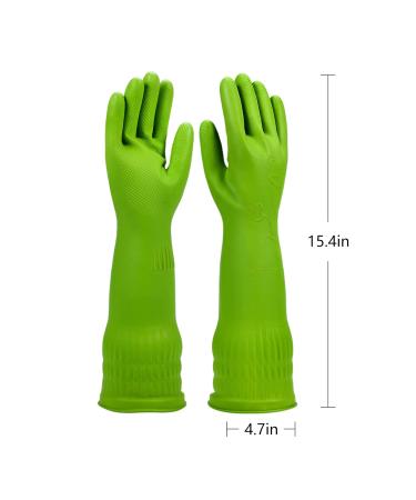 Buy Wekiwgot Long Rubber Gloves - 3 Pairs Reusable & Waterproof Non-Slip Handle for Kitchen Cleaning - Ideal for Household Use - Buy Online on GoSupps.com