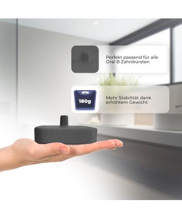Dabblu Modern Toothbrush Holder for Oral B - Robust Concrete Anti-Slip Design Elegant Gray Bathroom Storage - Buy Online on GoSupps.com