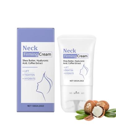 Neck Firming Cream with Roller for Crepey Skin Anti-Aging Neck Cream with Hyaluronic Acid Lifting & Tightening Loose Skin Reduces Wrinkles and Fine Lines Facial Moisturizer 4.23 Oz