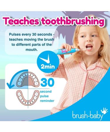 Brush Baby KidzSonic Electric Toothbrush for Kids 3+ Years - Gentle Vibration, Smart Timer, Disco Lights - Flamingo - Buy Online on GoSupps.com