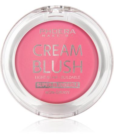 PHOERA Face Cheek Blush Cream - Long-Wear Matte Bold 102#Peach | Lightweight & Blendable Cream Blush for Contoured Cheeks - Buy Online on GoSupps.com