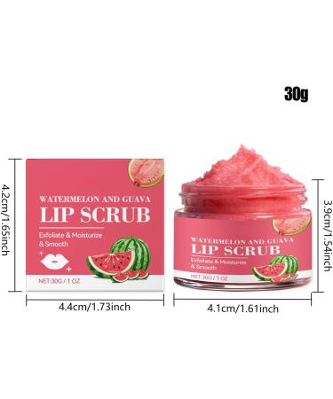Lip Scrub - Peeling Balm 30g | Exfoliating Moisturizing and Brightening Treatment | Guava and Watermelon Scented Women's Daily Nighttime Home Travel Skin Softening Moisturizing Beautiful - Buy Online on GoSupps.com
