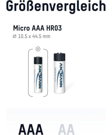 Ansmann AAA Rechargeable NiMH Batteries 1100mAh - High-Capacity & High-Rate - 8-Pack (2 Packs) for Flashlights & Electronics - International Shipping Available - Buy Online on GoSupps.com