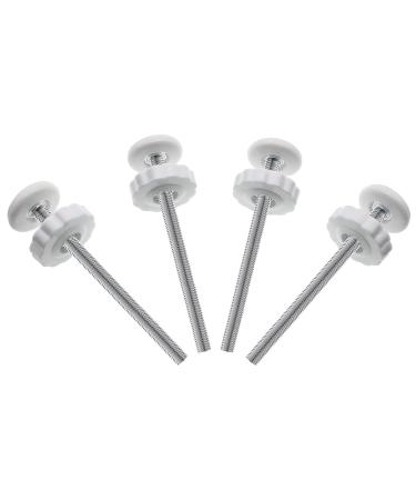 4Pcs Universal Baby Gate Threaded Spindle Rod, M8 (8mm) Replacement Bolt Part for Baby & Pet Pressure Mounted Safety Gates, Extra Long Baby Tension Gate Extender (White)