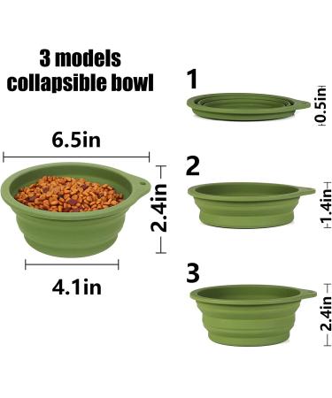 SLSON 2-Pack Collapsible Dog Bowls 600ML - Navy Blue/Dark Green - Integrated Molding Travel Bowls for Pets - No Plastic Rim - Ideal for Walking, Traveling, Outdoors - Buy Online on GoSupps.com