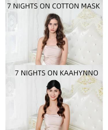 KAAHYNNO 22 Momme Adjustable Silk Sleep Eye Mask - 100% Mulberry Silk, Hypoallergenic, Lightweight, Breathable - Perfect for Side Sleepers, Travel, and Night Time - Dark Black - Buy Online on GoSupps.com