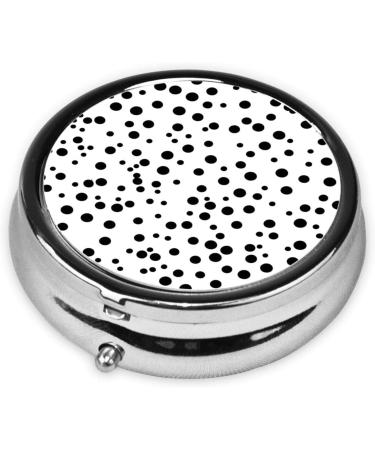 Black and White Polka Dot Pill Box Organizer | 3 Compartment Portable Travel Pill Box for International Shipping - Buy Online on GoSupps.com