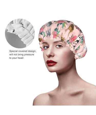 French Bulldog Printed Shower Cap - Waterproof Bath Cap for Women - Fits All Head Sizes and Hair Textures - Buy Online on GoSupps.com