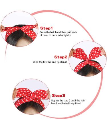 Red Polka Dot Rockabilly Forehead Straps for Women | 2-Piece Bow Wire Headband - Retro Hair Accessories & Perfect Gift for Girls - Buy Online on GoSupps.com