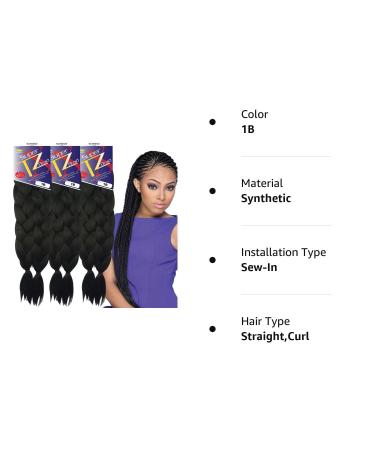 Xpression Pre-Stretched Braiding Hair 48 Inch 6 Bundles - 100% Kanekalon TZ Braid Extensions (Pack of 3) 1B - Buy Online on GoSupps.com