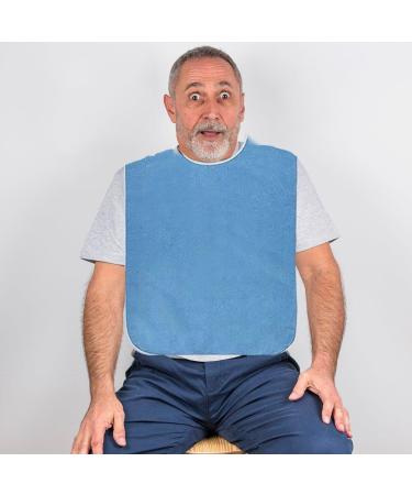 2 Pcs Adult Bibs for Men Women Adult Bibs Washable Clothing Protectors Adult Bibs Waterproof Bibs for Elderly Adults Blue - Buy Online on GoSupps.com