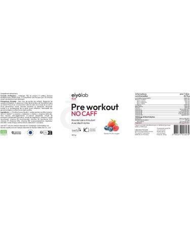 Pre Workout sans Caf ine ni Cr atine | Citrulline Kyowa et BCAA instantan s | lectrolytes pour Hydratation Optimale | L-Arginine + B ta Alanine & Taurine | 300g de Poudre Fruits Rouges | Eiyolab Fruits Rouges 300 g - Buy Online on GoSupps.com