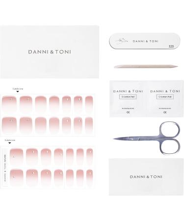 Danni & Toni Half Hardened Gel Nail Foils - Blassrosa Color Mixture with Silver Points | Self-Adhesive UV Gel Nail Wraps - 28 Stickers for Stunning Nail Designs - Buy Online on GoSupps.com
