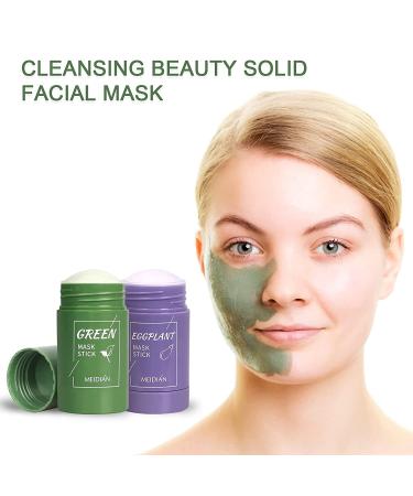 2 Pack Green Tea/Eggplant Purifying Clay Stick Mask Set - Blackhead Remover & Pore Cleansing Mask for All Skin Types - Men & Women - Face Moisturizer & Oil Control - 6 Piece Set - Buy Online on GoSupps.com