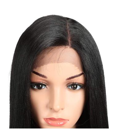 Joedir 13x4x4 Lace Front Wig - Long Straight Black Wig with Baby Hair Synthetic High-Temperature Resistant 180% Density - 76 CM - Buy Online on GoSupps.com