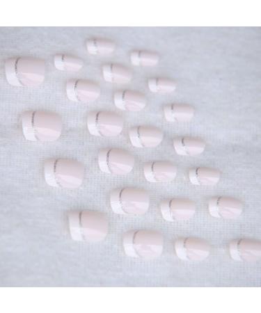 Jovono French Artificial Nails - Nude Pink Press-On Nails for Women & Girls (24 Pieces Size M) - Ballerina Acrylic Design - Buy Online on GoSupps.com