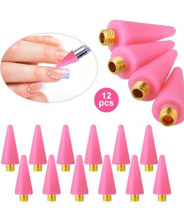 12 Pcs Rhinestone Picker Wax Replacement Tips for Nail Dotting Pen - Pink - Buy Online on GoSupps.com