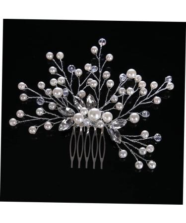 Beaupretty Hair Comb Tiara Bridal Headpiece Wedding Hair Combs Bride White Accessories Pearl Headdress Accessories - Buy Online on GoSupps.com