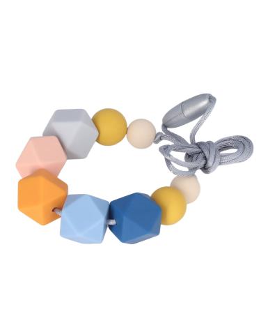 Baby Teething Necklace Yctze Portable Silicone Baby Teether Necklace in Vibrant Colors - Food Grade and Heat Resistant (Type 2)