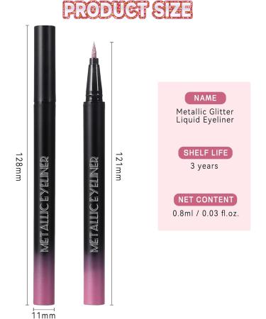 Glitter Waterproof Liquid Eyeliner Gold Sparkling Shimmer Eyeliner Pen Metallic Satin Finish Colored Eye Liner Long-Stay Silky Smooth Ultra-Fine Tip Smudge-proof Eye Makeup for Party Festival-06 06 Gold - Buy Online on GoSupps.com