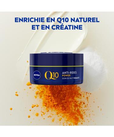 NIVEA Q10 Power Anti-Wrinkle + Firming Night Cream (1x50ml) anti-aging cream enriched with Q10 & 10 X more creatine moisturizing cream regenerating women's facial care - Buy Online on GoSupps.com