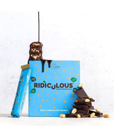 Protein Works Ridiculous Vegan Protein Bar - Award Winning, 100% Plant Based, High Protein, Wild Chocolate Peanut - 1 Bar - Buy Online on GoSupps.com
