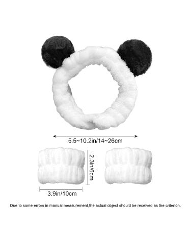 Panda Spa Headband and Wristband Set - Soft Coral Fleece with Bear Ears | Ideal for Face Washing and Spa Experience - Women and Girls - Buy Online on GoSupps.com