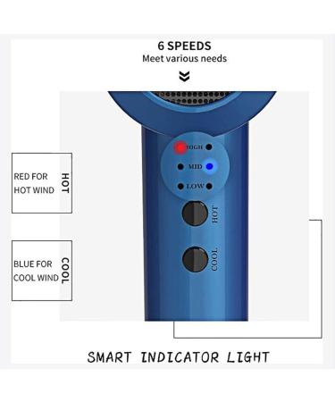 Portable Wireless Hair Dryer 5000mAh Rechargeable Cordless Hair Dryer 6 Modes Hot/Cold Air Travel Blow Dryer for Camping Fine Arts Travel Outdoor Care Salon Tool Blue - Buy Online on GoSupps.com