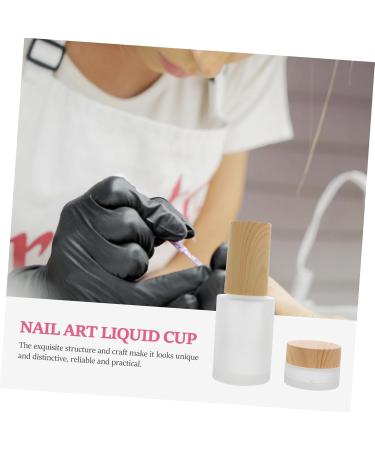 POPETPOP 1 Set Manicure Tools Push down Dispenser Bottle Cosmetic Bottle Makeup Remover Bottle Nail Polish Remover Container Empty Cosmetic Jars Glass Wooden Multipurpose Travel 10X3.5X3.5CM Yellow - Buy Online on GoSupps.com