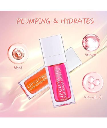 Plumping Lip Oil Crystal Jelly Moisturizing Lip Oil Tinted Lip Balm Lip Care Hydrating Lip Gloss Long Lasting Nourishing Lip Glow Oil Glitter Shine Sexy Lip Tint (#ALL) - Buy Online on GoSupps.com