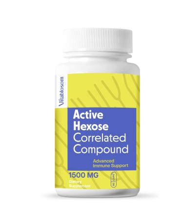 Vitablosom Active Hexose Correlated Compound Supplement 1500mg Natural Mushroom Supplement Supports Immune Health Liver Function Maintains Natural Killer Cell Activity 90 Capsules (Pack of 1) 90 Count (Pack of 1)