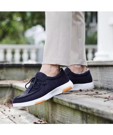 OrthoComfoot Men's Slip-On Arch Support Boat Shoes - Plantar Fasciitis Relief, Comfortable Walking Loafers - Navy, Size 11W - Buy Online on GoSupps.com