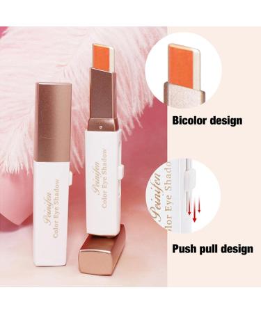 Eyeshadow Stick Matte Finish - Waterproof Long Lasting Bicolor Eye Shadow 6 Gradient Colors Eyeshadow Pencils For Natural Pink Brown Women Girls - Eyes Cosmetics Makeup Sticks Starter Travel Use Aezon 05# Orange Orange - Buy Online on GoSupps.com